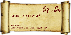 Szuhi Szilvió névjegykártya